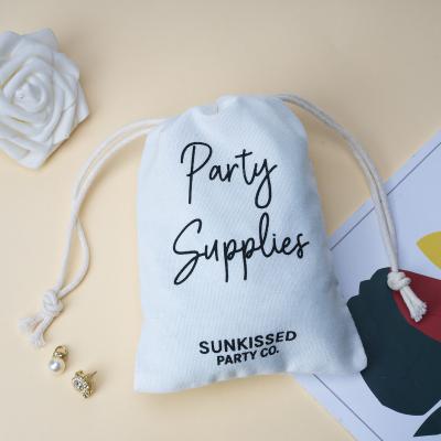 China Dust Aseptic High End Custom Pouch Custom LogoRecycled Cotton Jewelry Pouch Organic Cotton Drawstring Bag for sale