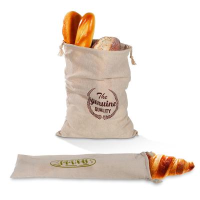 China Recyclable High End Custom Selling Reusable Eco Friendly Canvas Bread Bag Cotton String Package Mouth Bag For Food for sale