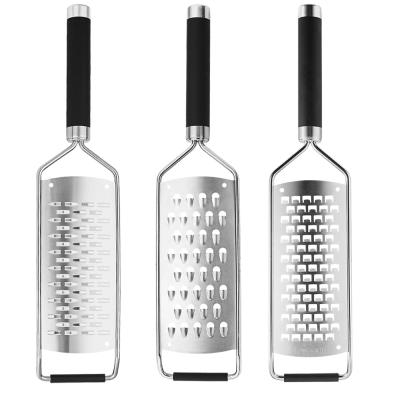 China 430 Stainless Steel Universal Professional Kitchen Kitchen Accessories Plastic Handle Cheese Grater for sale