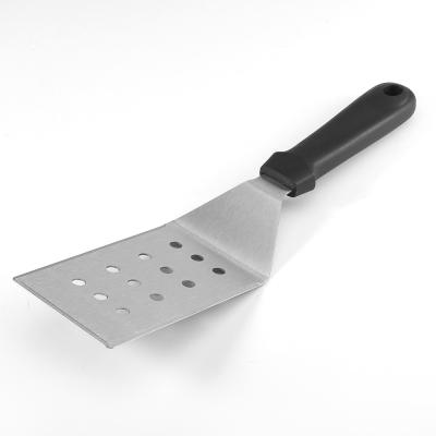 China Large Disposable Pizza Turner Plastic Handle Stainless Steel Pizza Shovel With Hole for sale