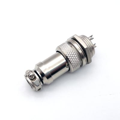 China Fire Resistance / Flame Retardant DC GX16 2-Pin Aviation Electrical Connector Low Frequency Plug for sale