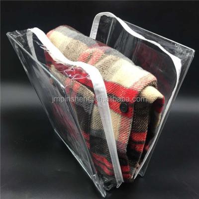 China Folding Clear Zipper Bag PVC Storage Bag For Comforter And Blanket for sale