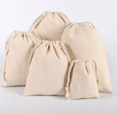 China Eco Friendly Reusable Organic Cotton Folding Jewelry Drawstring Bag for sale