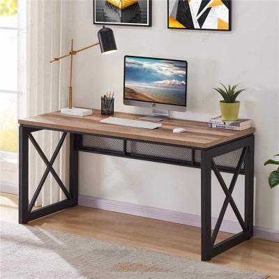 China Foldable Foundations Classic Black / French Oak Steel Computer Desk for sale