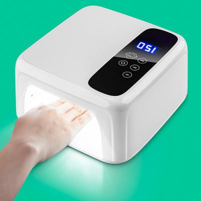 China Quick Dry UV LED Nail Gels Wireless Rechargeable 72W Touch Screen Auto Sensor LCD Show LED Nail Phototherapy Machine UV Lamp for sale