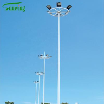 China Square 20m 25m 30m Led Sports Stadium Light With Lifting System Telescopic Cctv Used Camera High Mast Steel Poles for sale