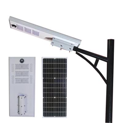 China New products garden ip65 20w 40w 60w all in one solar led street light high lumen integrated solar street light for sale