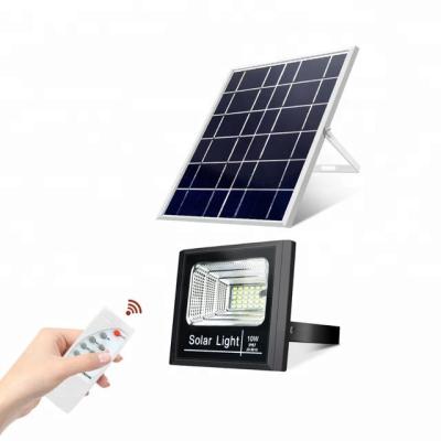 China Garden Aluminum+Glass Solar Power IP67 Waterproof Power LED Outdoor Garden Light With Solar Panel High Lumen Flood Lighting Lamp for sale