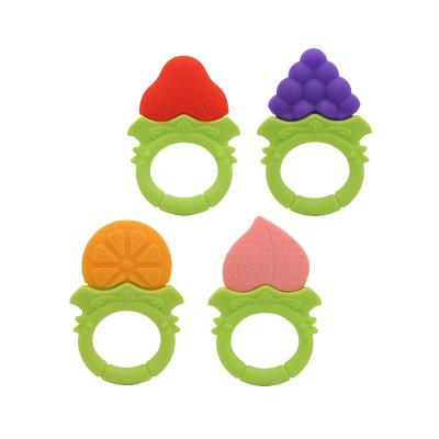 China Fruit Shape Chewable Free Baby Teether BPA Free Silicone Food Grade Baby Toys Chewable Teether Toys For Baby for sale