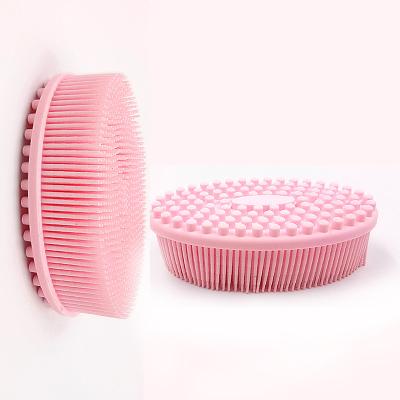 China All Natural 100% Flexible Food Grade Silicone Shampoo Brush Handheld Body Scrubber Shower Brush Bath SPA SPA Massage Brushes for sale