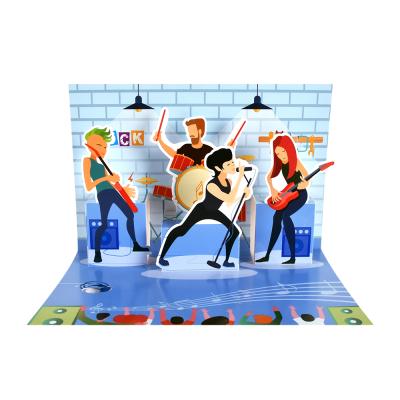 China Cool Design 3D Europe New Rock Band Greeting Cards For Birthday And Friends for sale