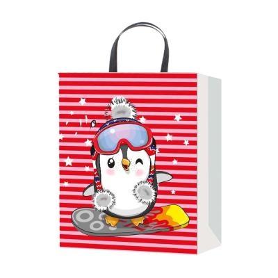 China Recyclable Christmas Paper Bag Gift Bags Customized Logo Gift Packaging Bag Various Christmas for sale