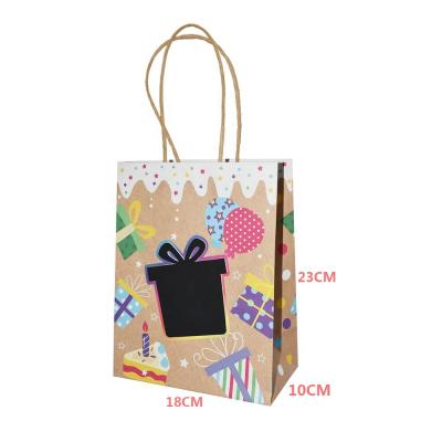 China Cool Party Design DIY Scratch Board Gift Bag Recyclable With Twist Paper Handles For Birthday Or Packing Gifts for sale