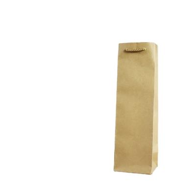 China Recyclable Brown Kraft Paper Bottle Bag With Transparent PVC Window For Packing Wine for sale