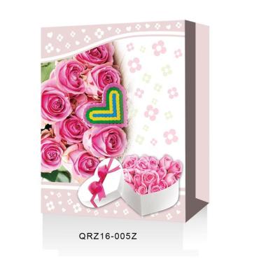 China Hot Selling Pattern Competitive Price Valentine's Day Recyclable Gift Bag Pink Packaging for sale