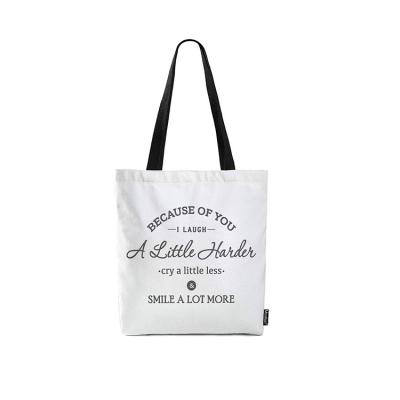 China Handled Canvas Cotton Reusable Reusable Organic Shopping Tote Bags With Custom Printed Logo for sale