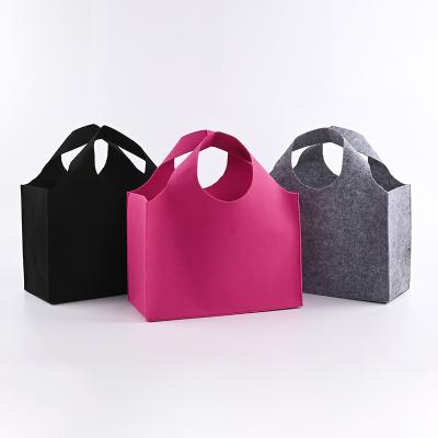 China Wholesale Cheap Custom Printed Shopping Fashion Factory Logo Women's Tote Leisure Felt Fabric Portable Rectangular Stylish Bag Felt Bag for sale