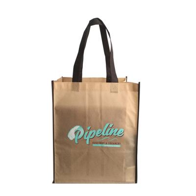 China Custom Handled Cheap Printed Reusable Promotion Recyclable Laminated Non Woven Bag for sale