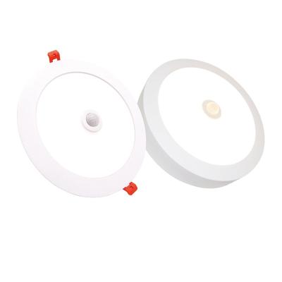 China Modern 18W 20W LED Round or Recessed LED Modern Ultra Slim Outdoor PIR Motion Sensor Ceiling Panel Light 3CCT Panel Mounted Panel Light zu verkaufen