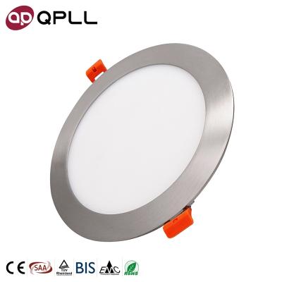 China Customized Ugr 3W 6W 9W 12W 18W 20W 24W Brightness Stainless Steel CCT Panel Lights Selectable and Clip Dimmable Round LED Panel Light for sale