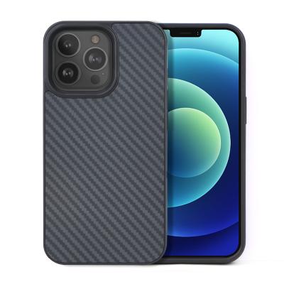 China Shockproof Carbon Fiber PC Phone Protector Cover Case For Iphone 13 pro Max Camera Protection for sale