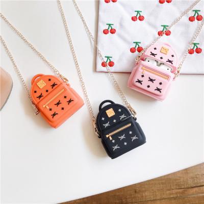 China Luxury Cute Designer Earphone Case Cover Backpack With Gold Chain For Women Girls For iphone Earphone for sale