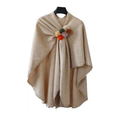 China Exquisite workmanship brand women's cashmere capes luxury cape coat shawl with flowers for women for sale