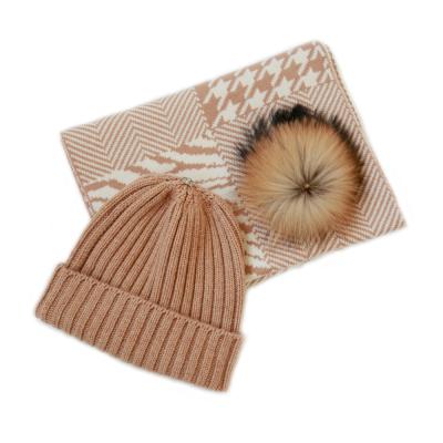 China High Quality COMMON Hat Scarf 2pc Set Wool Blend Winter Hat And Scarf Knit Winter Knitted Hat Scarf Set for sale