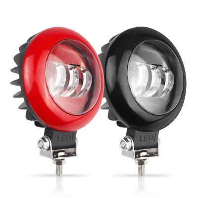 China Motorcycle 12v 30w Super Bright Red Frame Fashion Automobile Industry Car Light Led Work Light New Round Led Work Light for sale