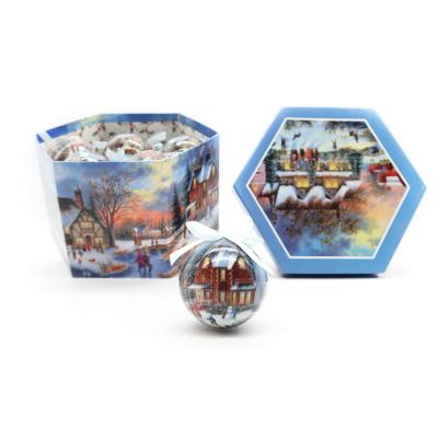 China 14pcs Polyfoam Christmas Decoupage Baubles in Gift Box for sale