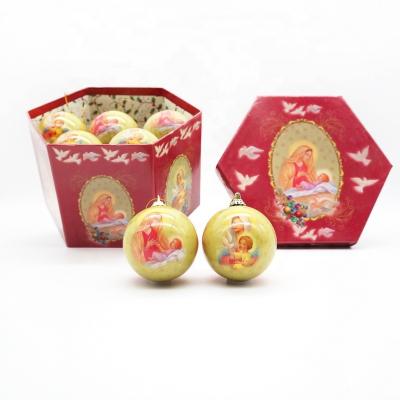 China 14pcs Polyfoam Christmas Decoupage Baubles in Gift Box for sale