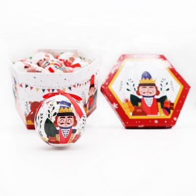 China 14pcs Polyfoam Decoupage Christmas Baubles in Hexagonal Gift Box for sale