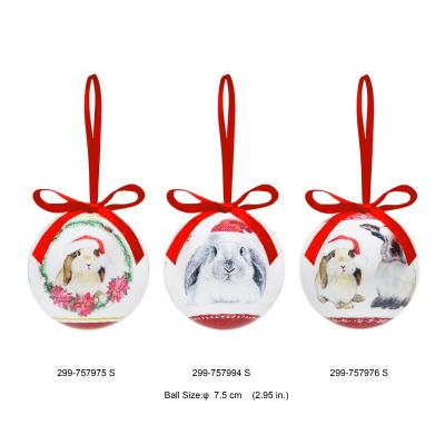 China Christamas tree decoration personalized Christmas balls with bunny design for sale