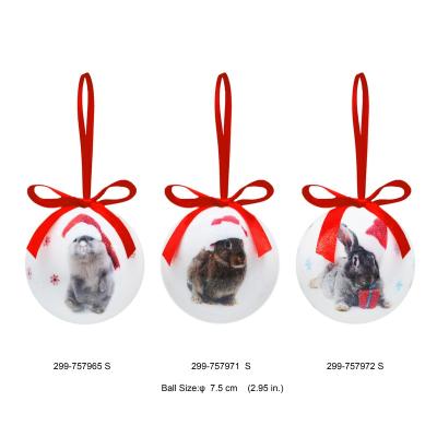 China Christamas tree decoration personalized Christmas balls with bunny design for sale