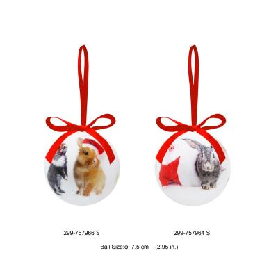 China Christamas tree decoration personalized Christmas balls with bunny design for sale