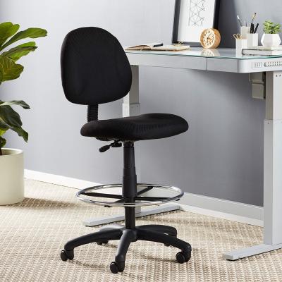 China High Swivel Fabric Black Adjustable Rolling Armless Cashier Office Stool Chair for sale