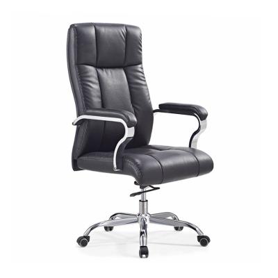 China Cusioned (Height) Adjustable Modern Soft High Back Pad Office Leather Office Chair For President for sale