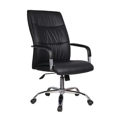 China Black High Back Cusioned Adjustable Leather Ergonomic Office Chair (Height) Executive Chair For Business President for sale