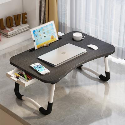 China Portable Foldable Folding Laptop Stand Study Notebook Table Notebook Laptop Desk with Phone Slots for sale