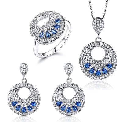 China Euramerican TRENDY Hot Sale 925 Sterling Silver Pendant Ring Earring Jewelry Sets for sale