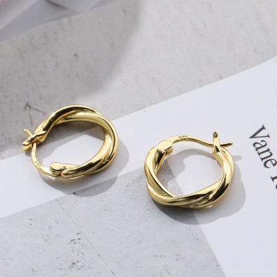 China TRENDY INS Style 925 Sterling Silver Stylish Twisted Hoop Earrings For Women Summer 2022 Designer for sale