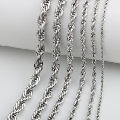 China Factory wholesale fashion DIY 18k pvd gold stainless steel rope chain necklace rope chain necklace for sale