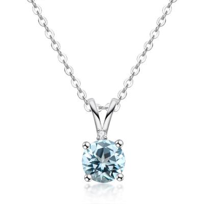 China Office/Career Fashion 925 Sterling Silver Natural Topaz Gemstone Necklace for sale