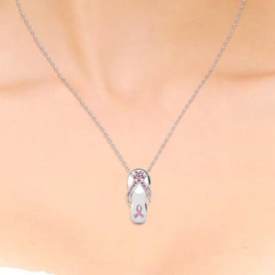 China FASHIONABLE Personalized Street Culture Style 925 Sterling Silver Crystal Slipper Pendant Necklace for sale