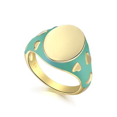 China Office / Career Wholesale 925 Sterling Silver Colored Enamel Heart Rings Jewelry Women 2022 for sale