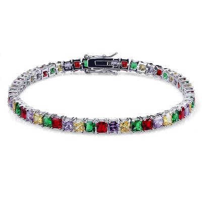 China Necklace China factory wholesale rainbow diamond tennis bracelet with CZ for women for sale