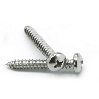 China Flat Cross Recessed Stainless Steel SS304 316 Self Tapping Pan Head Tapping Screws for sale