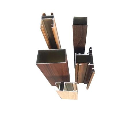 China 6063 T5 Powder Coating Anodizing Wooden Color Aluminum Profiles For Windows And Doors ISO Certified for sale