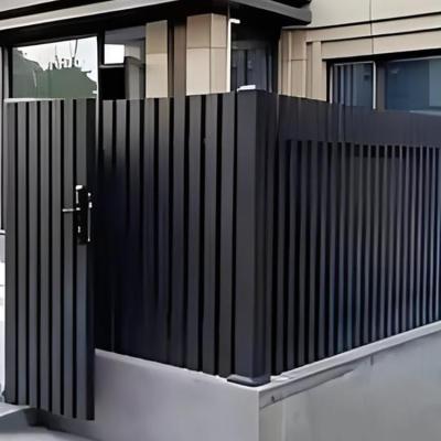 China 5.8-6.0M Length Custom Aluminum Fencing Gate with Decorative Panel and Punching Service for sale