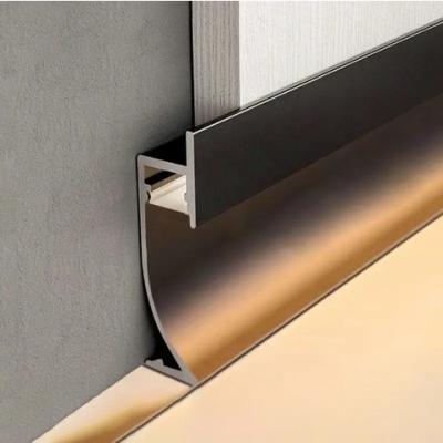 China Modern Apartment Black Aluminum Skirting Profiles with Led Lights GB5237-2008 Standard for sale